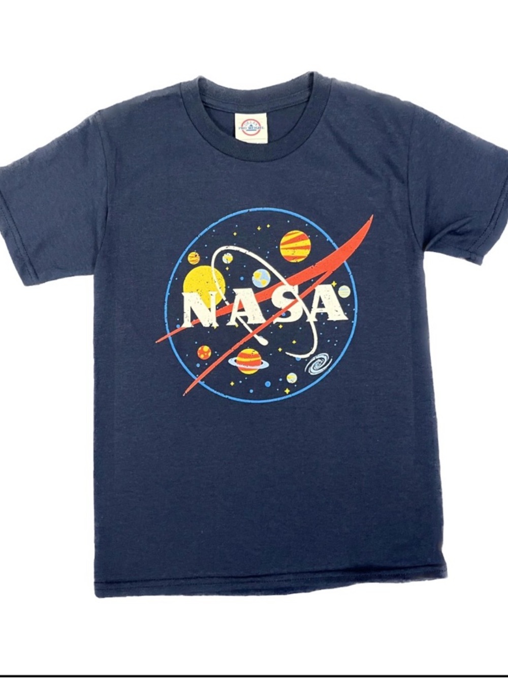 NASA Navy Kids Short Sleeve Graphic Tee